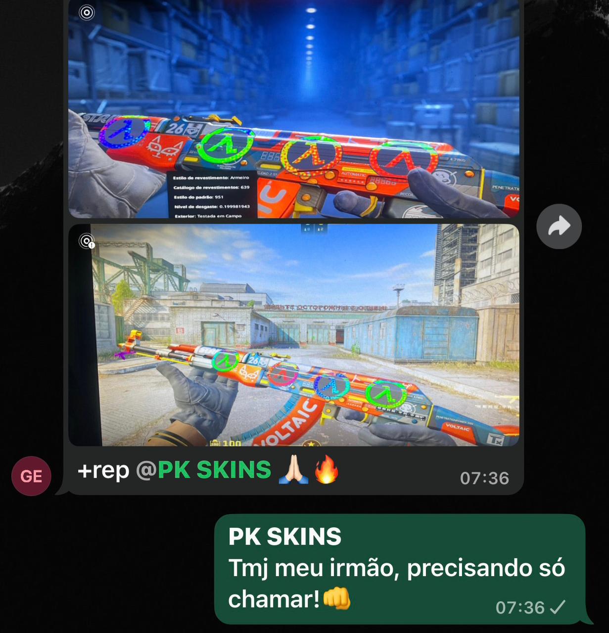 Cliente com AK-47 raro — +rep PK Skins